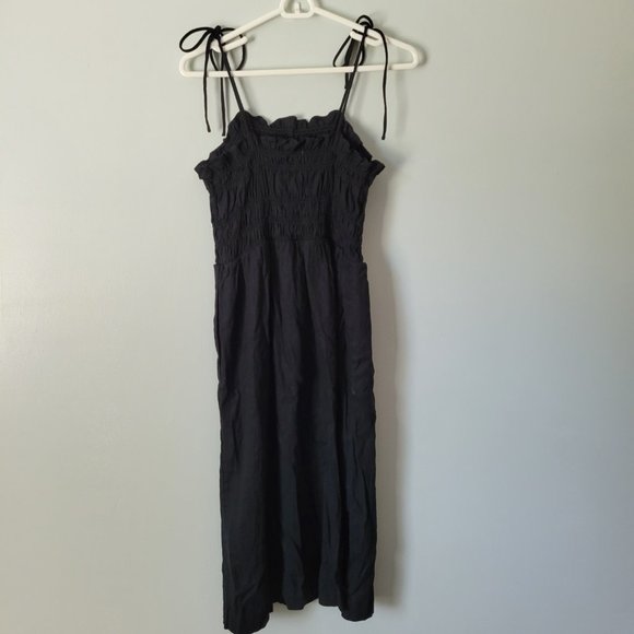 Universal Thread Sleeveless Dress Women's Medium Black Midi Faux Buttons NWT - Picture 5 of 6